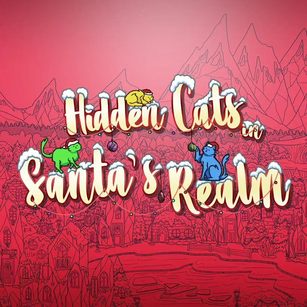 隐藏在圣诞冰雪国度的猫