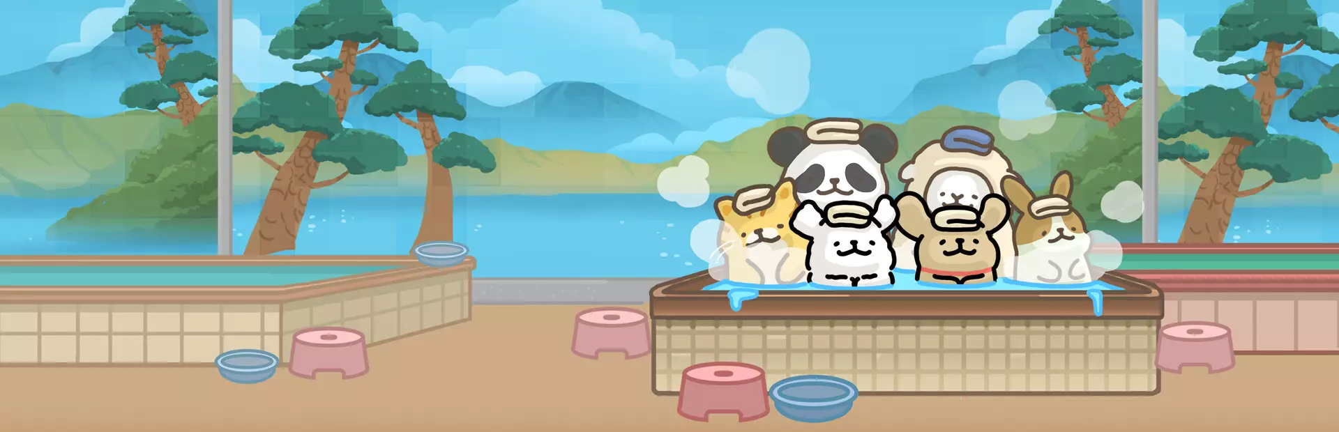 线条小狗：动物温泉