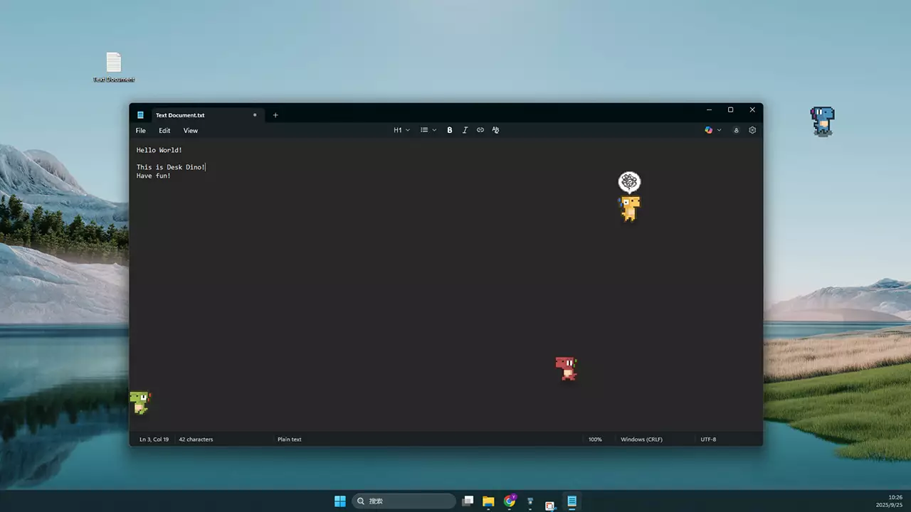 桌面萌龙-Desk Dino-游戏截图-好玩游戏库