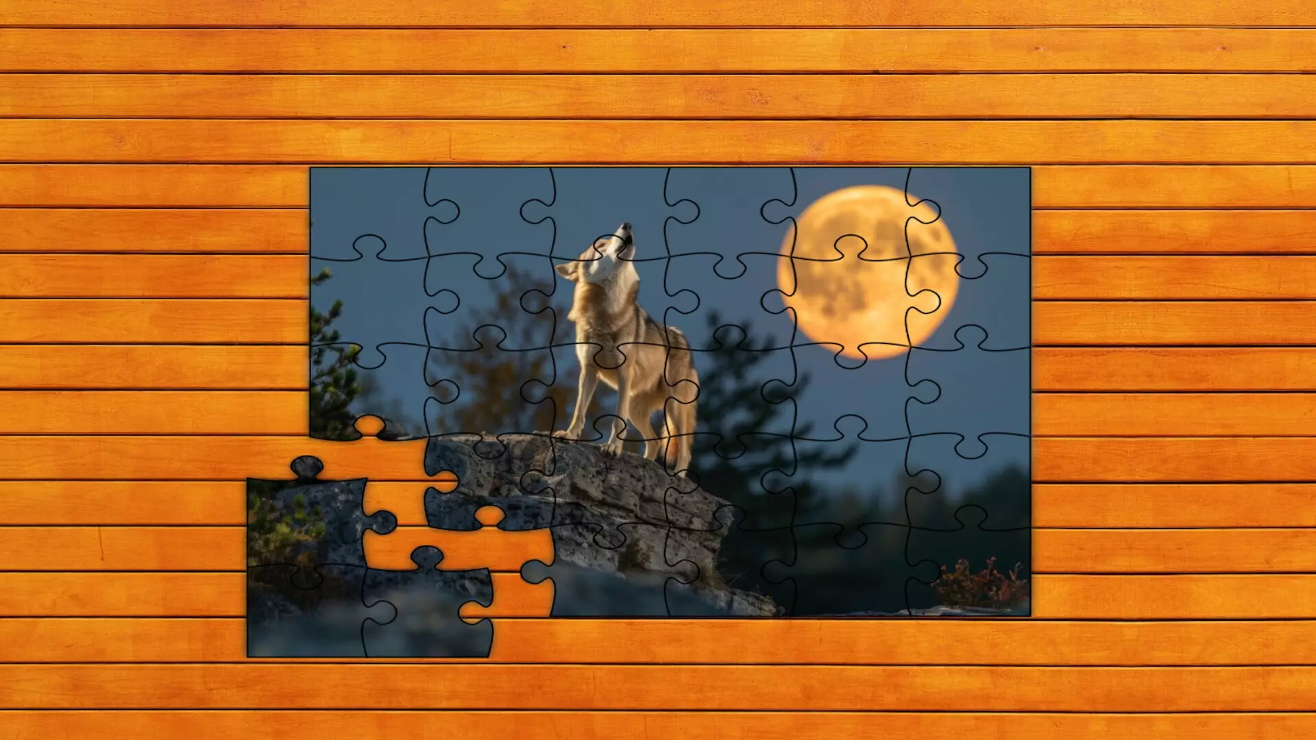 -Bear vs. Wolf Jigsaw Puzzle-游戏截图-好玩游戏库