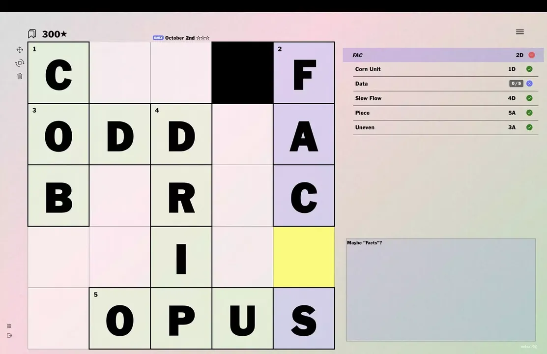 -CrossAbout: Crosswords in Reverse (300★)-游戏截图-好玩游戏库