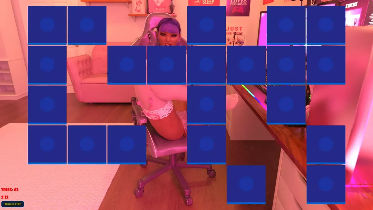 Sexy Memory Puzzle – Gamer Girl