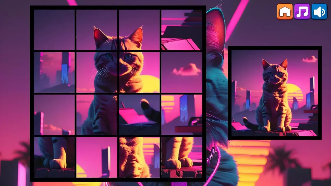 -OG Puzzlers: Synthwave Cats-游戏截图-好玩游戏库