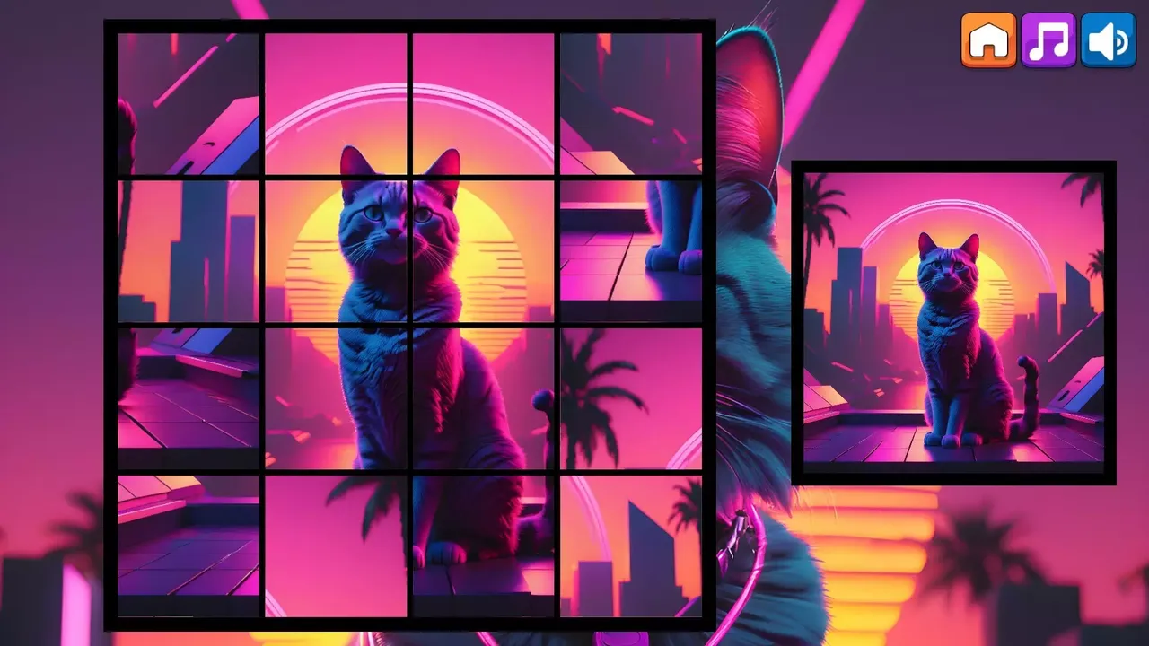 -OG Puzzlers: Synthwave Cats-游戏截图-好玩游戏库