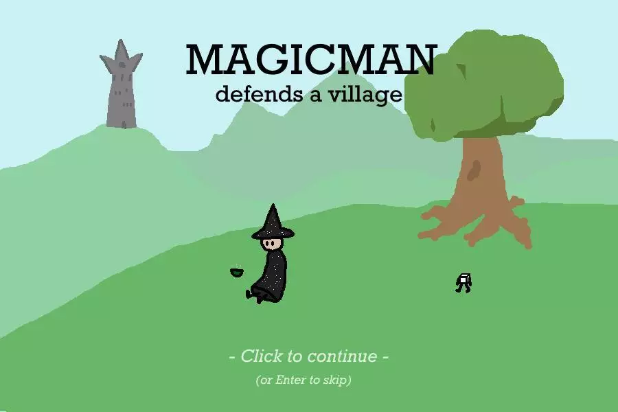 Magicman defends a village