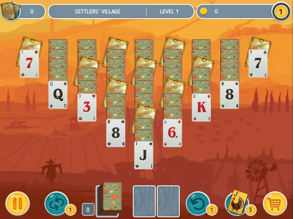 -Solitaire Match 2 Cards. Thanksgiving Day-游戏截图-好玩游戏库