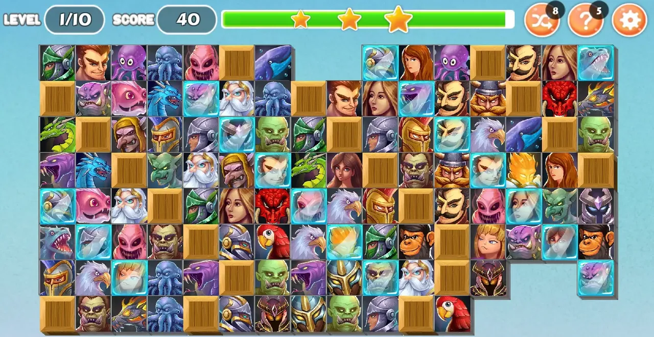 -Monsters and Warriors - Onet Match Connect-游戏截图-好玩游戏库