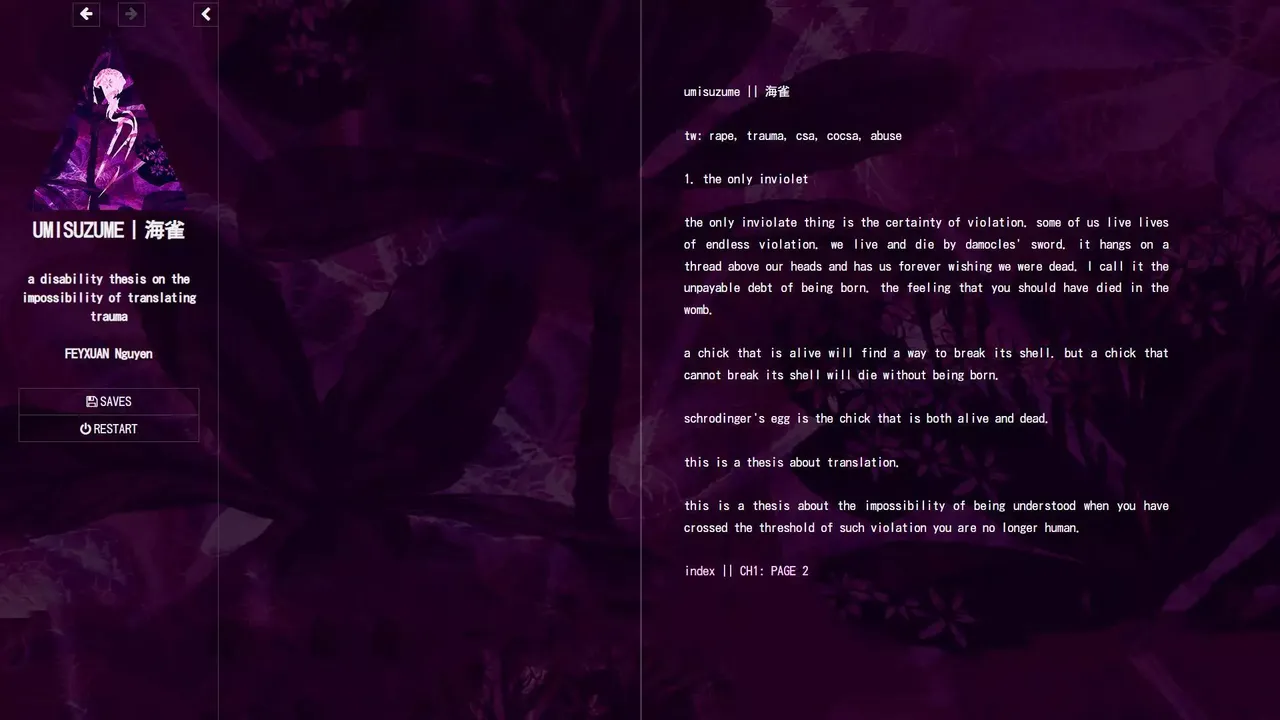 -umisuzume: a disability thesis on the impossibility of translating trauma-游戏截图-好玩游戏库