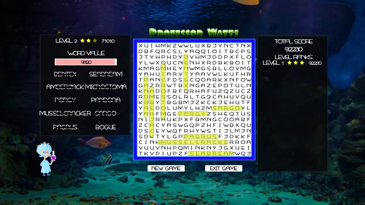 -Professor Watts Word Search: Into The Ocean-游戏截图-好玩游戏库