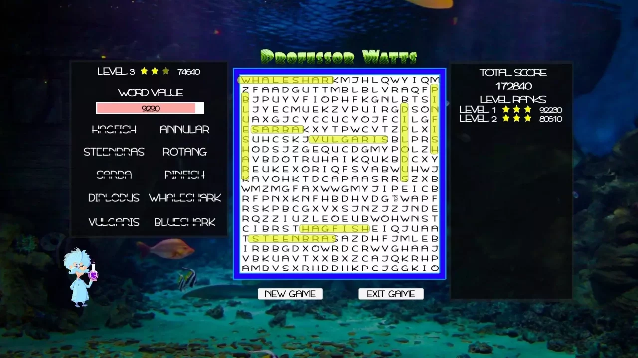 -Professor Watts Word Search: Into The Ocean-游戏截图-好玩游戏库