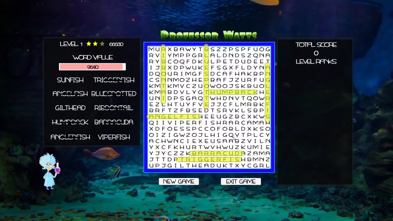 -Professor Watts Word Search: Into The Ocean-游戏截图-好玩游戏库