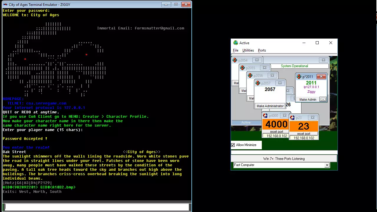 -City of Ages: Picture Supportive Text MUD (server and client included)-游戏截图-好玩游戏库