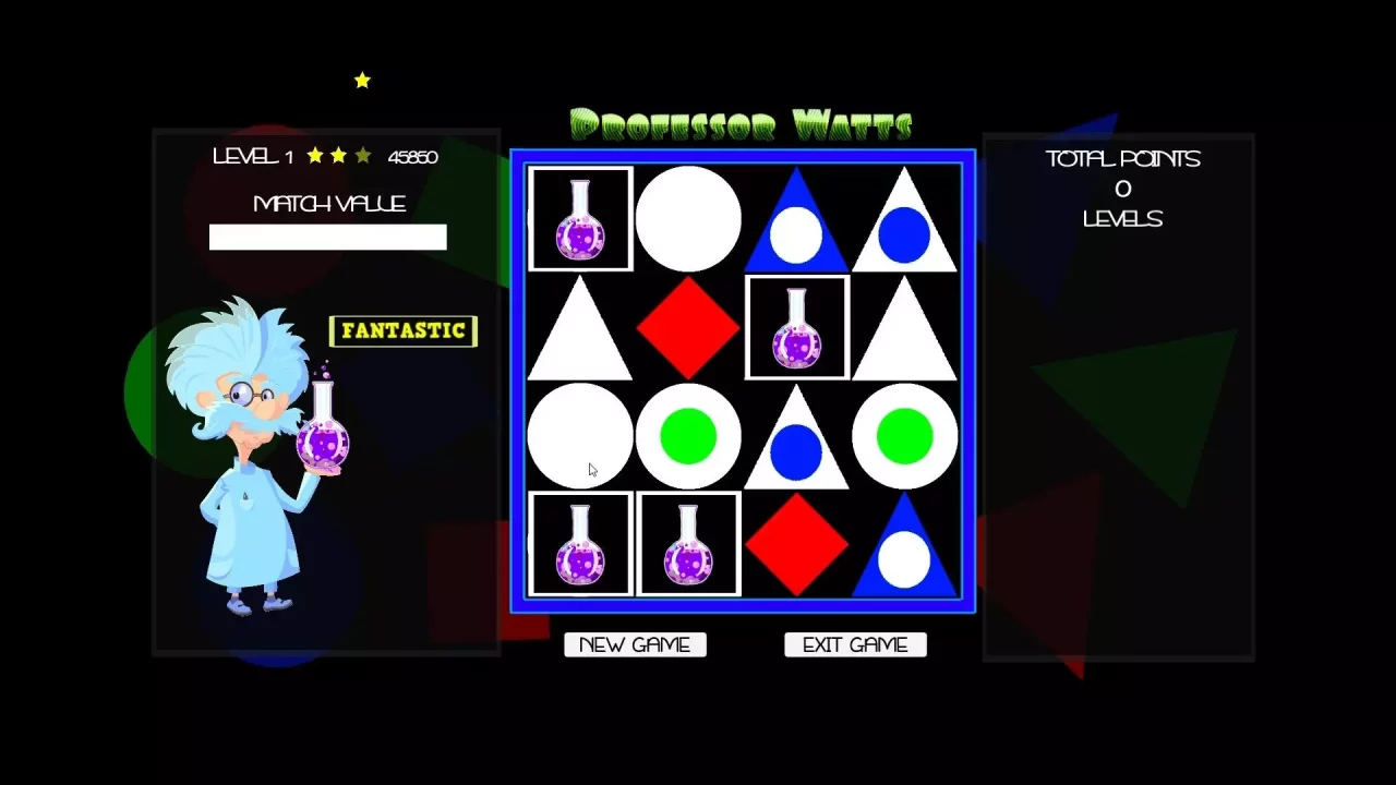 -Professor Watts Memory Match: Shapes And Colors-游戏截图-好玩游戏库