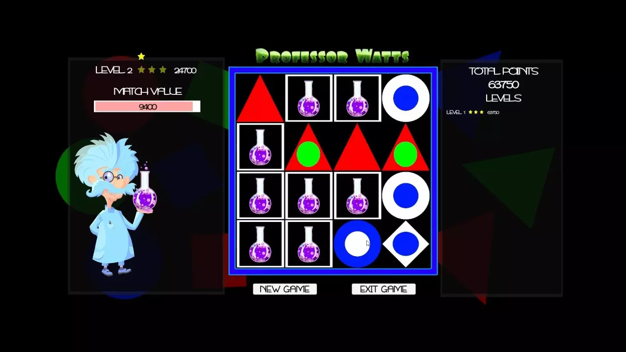 -Professor Watts Memory Match: Shapes And Colors-游戏截图-好玩游戏库