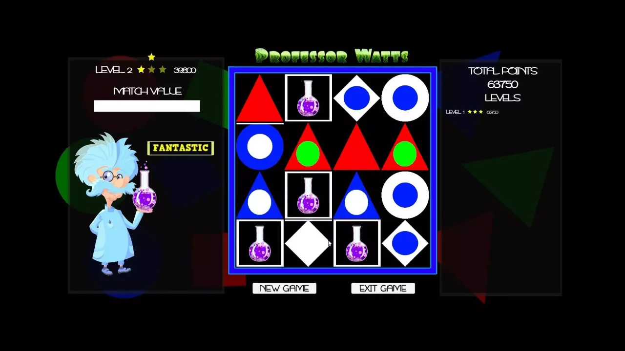 -Professor Watts Memory Match: Shapes And Colors-游戏截图-好玩游戏库