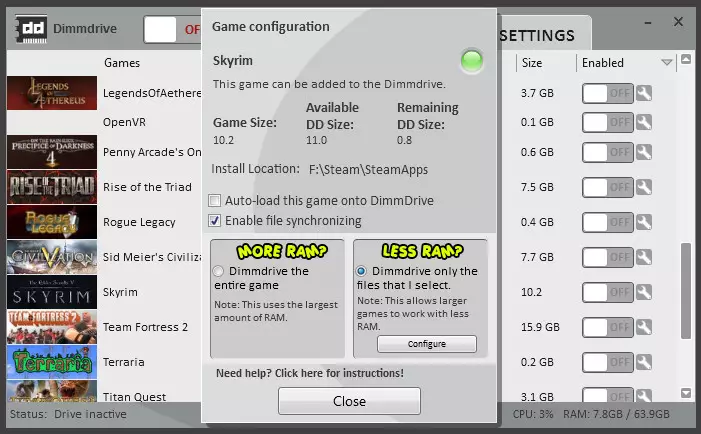 -Dimmdrive :: Gaming Ramdrive @ 10,000+ MB/s-游戏截图-好玩游戏库