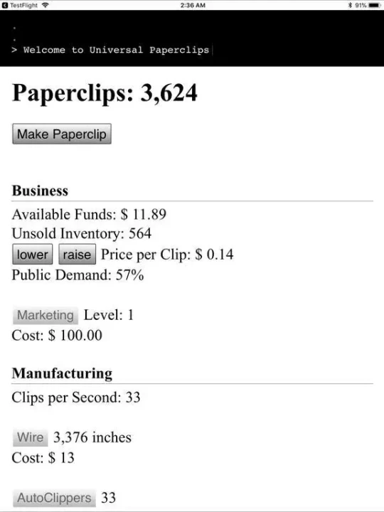 Universal Paperclips