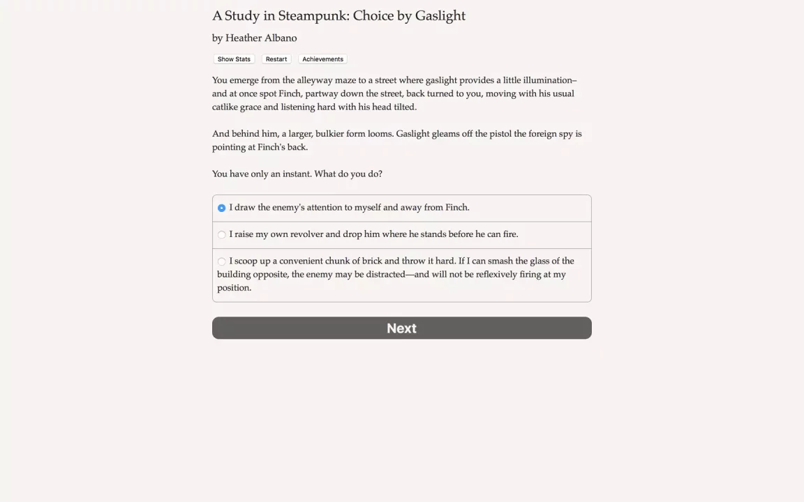 A Study in Steampunk: Choice by Gaslight