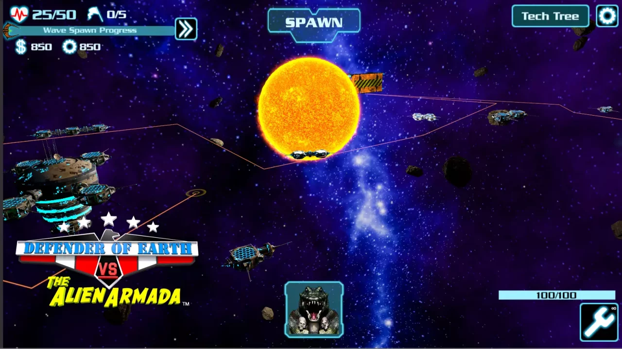 -DEFENDER OF EARTH VS THE ALIEN ARMADA-游戏截图-好玩游戏库