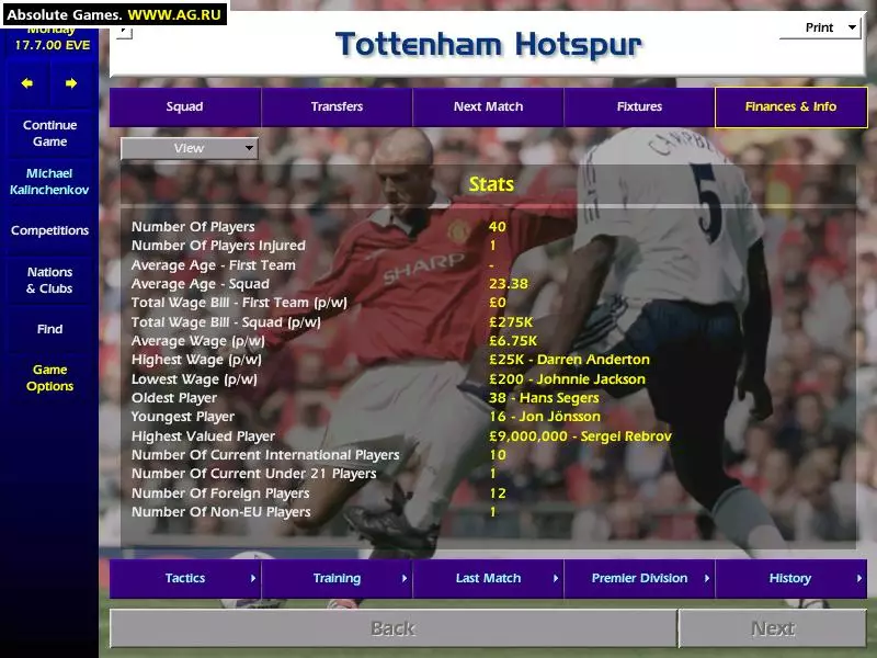 -Championship Manager Season 00/01-游戏截图-好玩游戏库